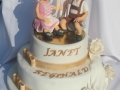 Goldene Hochzeitstorte für ein englisches Paar das in Bayern gefeiert haben